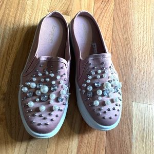 BeBe blush pink slides